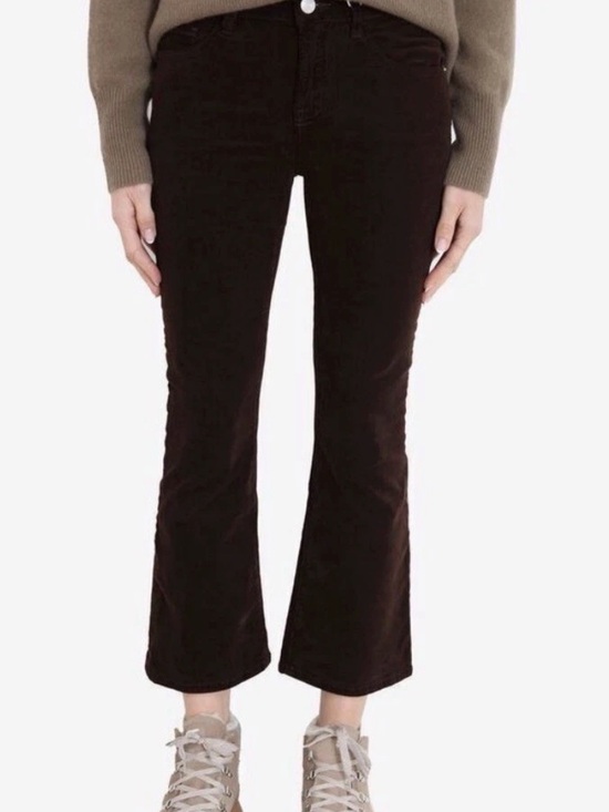 Frame Denim Pants - Frame Jeans Le Crop Mini Boot Espresso Brown Corduroy Pants Cotton Women’s 25